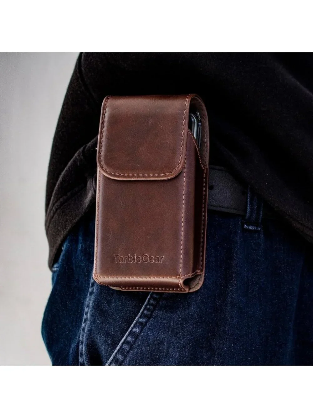 Stylish Leather Flip Phone Case with Belt Clip Pouch for Kyocera, TCL, Nokia
